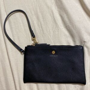 Anne Klein black and gold small wristlet